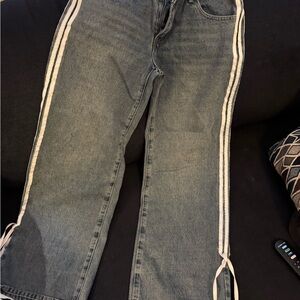 Edikted Denim Jeans with Gold Button